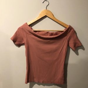 Off Shoulder Ribbed Top